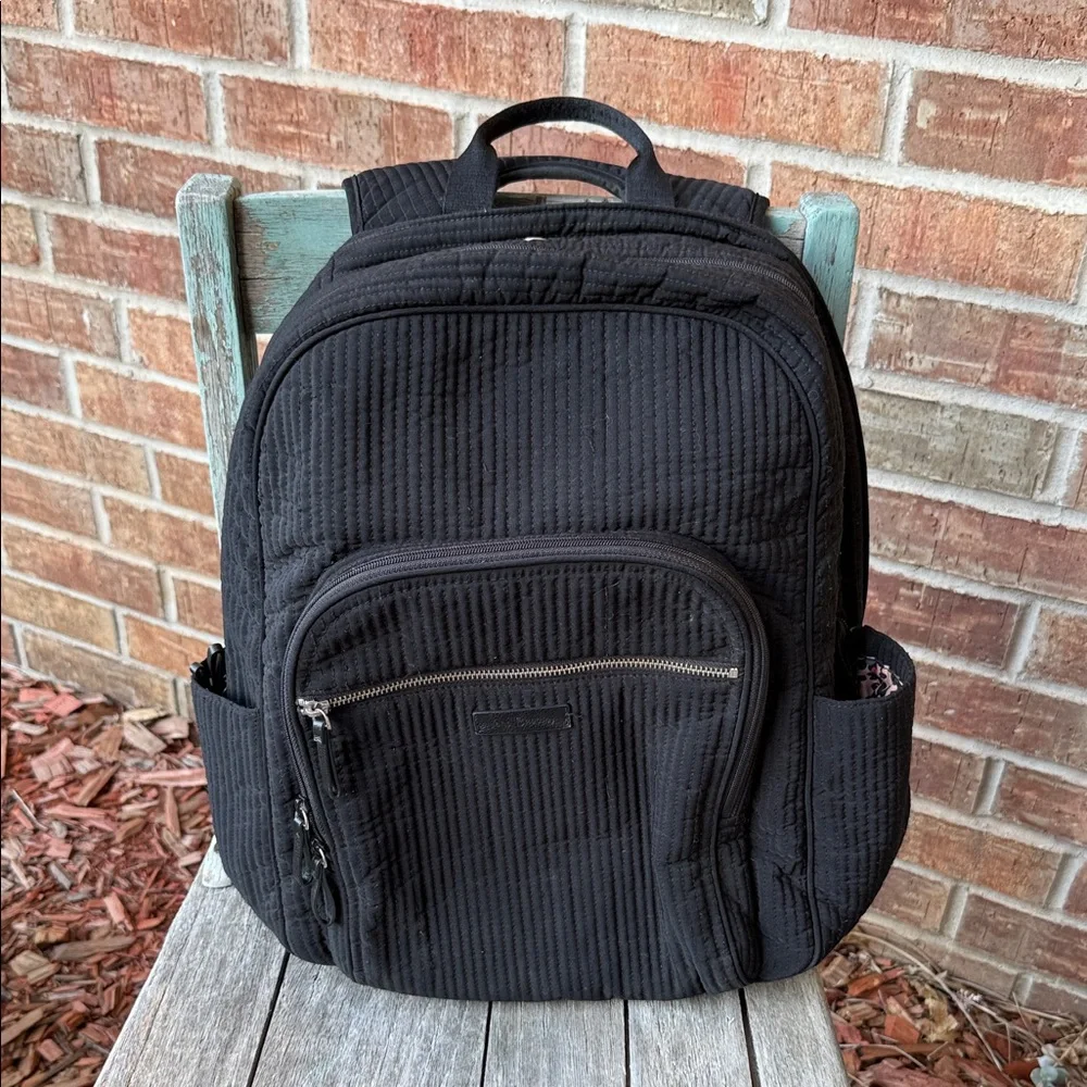 Vera Bradley Black Quilted Campus Backpack~pls read!